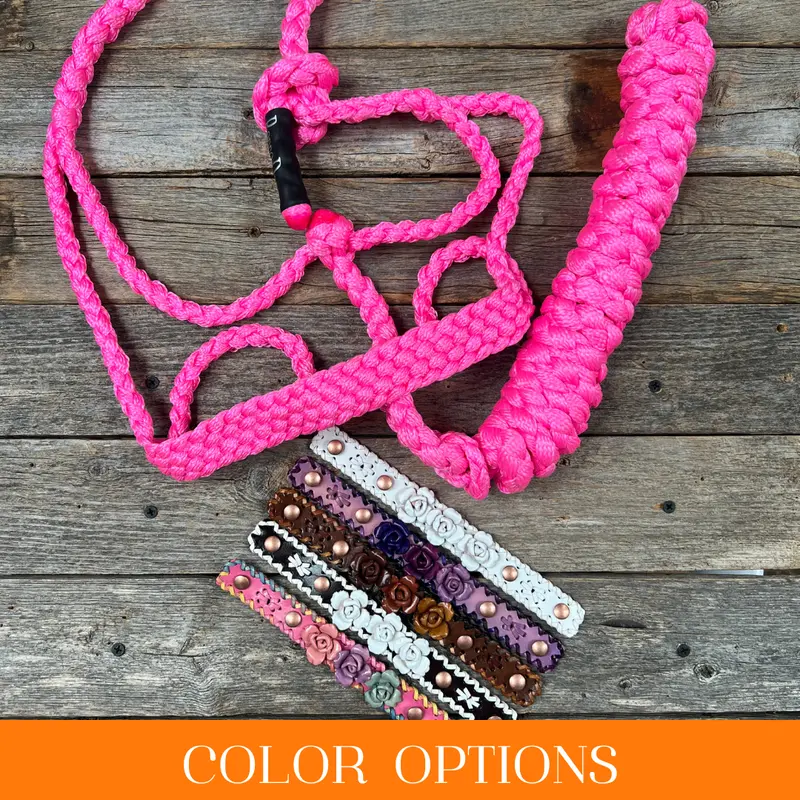 Rose - Pink Mule Tape Halter 1
