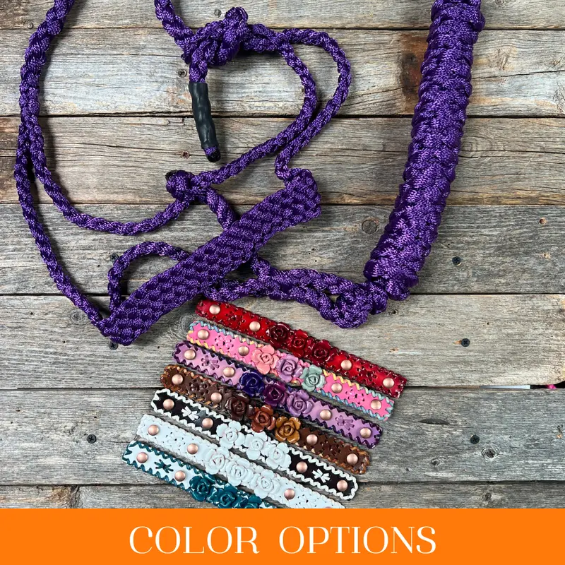 Rose - Purple Mule Tape Halter 1