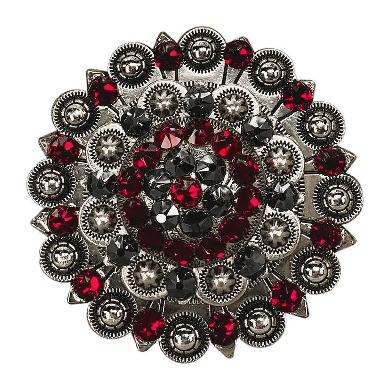 Ruby & Jet Antique Silver Berry Jacket European Crystal Concho 1