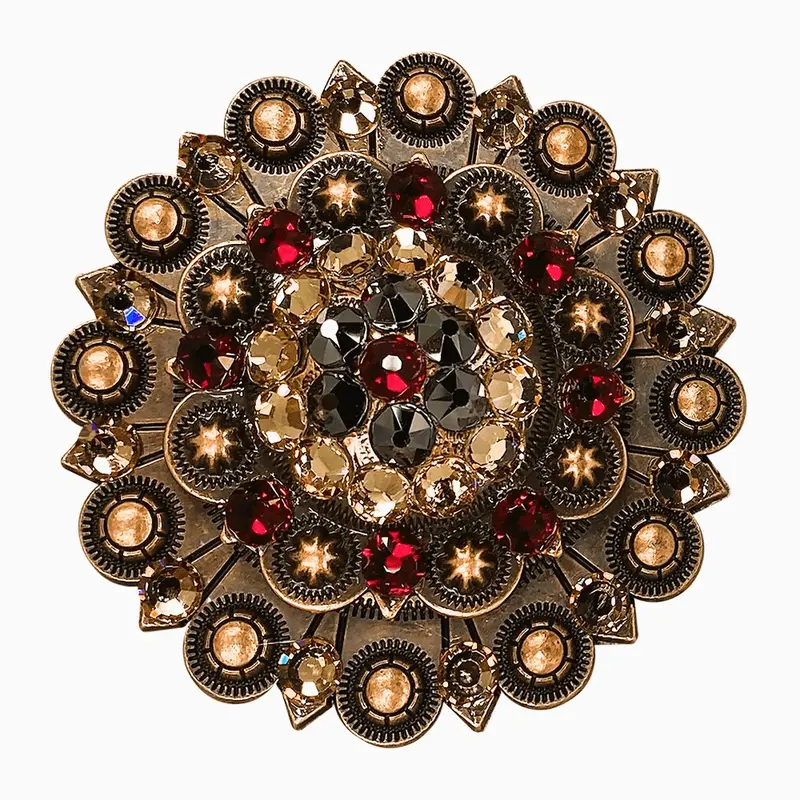 Ruby Jet & Champagne Copper Berry Jacket European Crystal 1