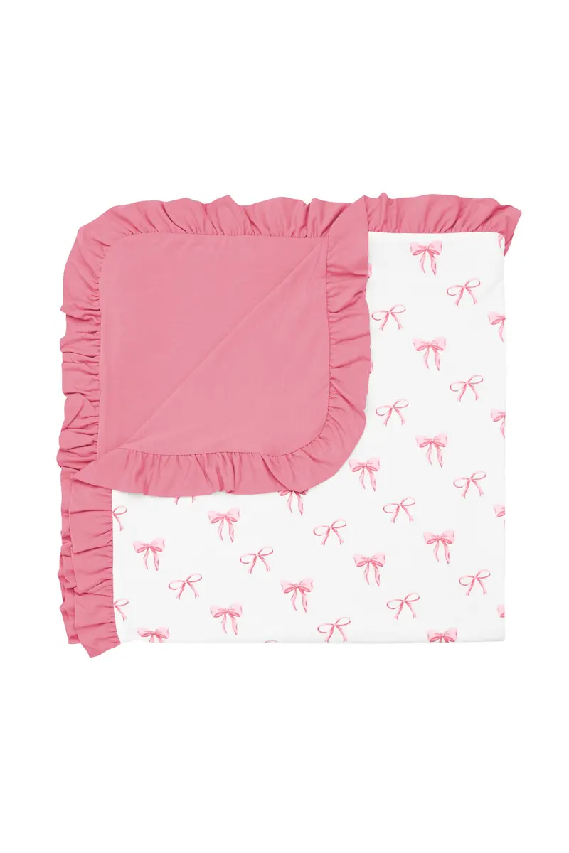 Ruffle Baby Blanket In Bow 0.5 1