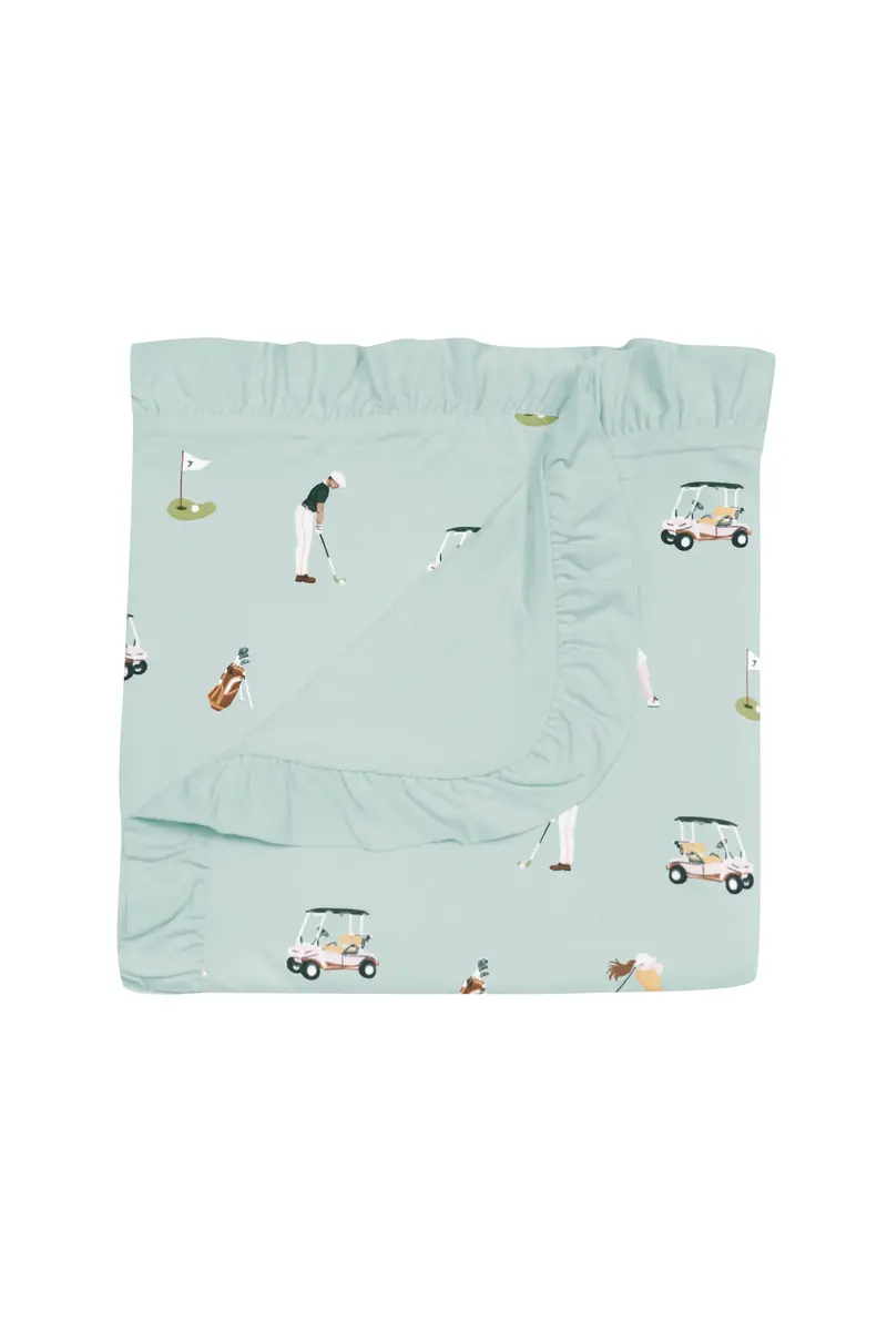 Ruffle Baby Blanket In Golf 0.5 1