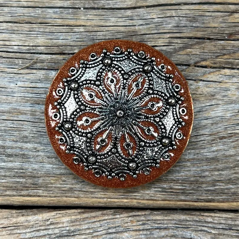 Rust Filigree And Dots Concho 1.5" W233l 1