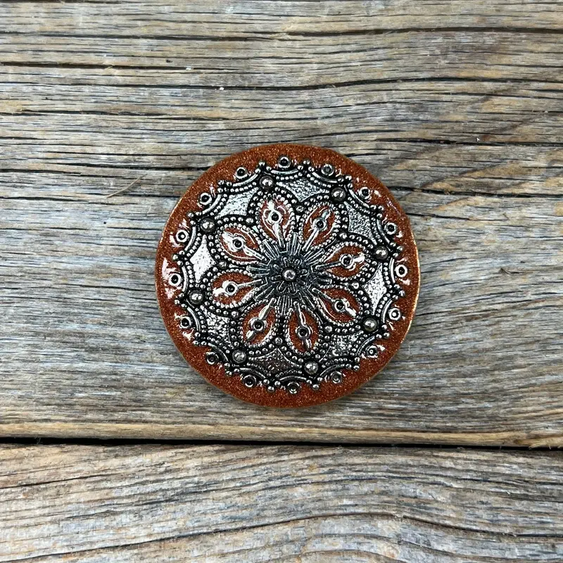 Rust Filigree And Dots Western Concho W233 2