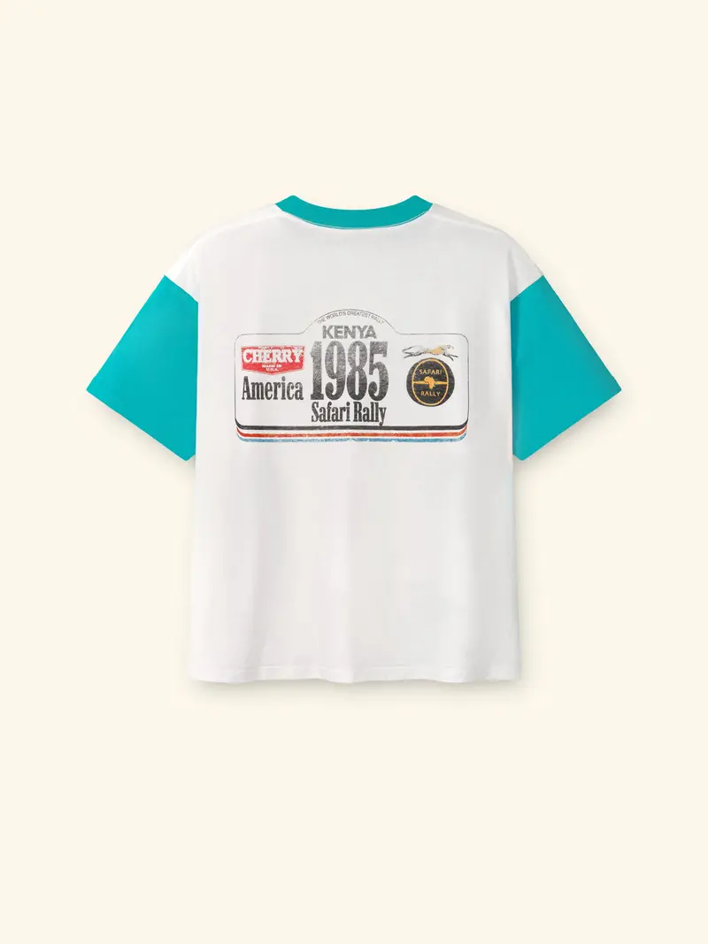 Safari Boxy Ringer Tee (Turquoise) 1