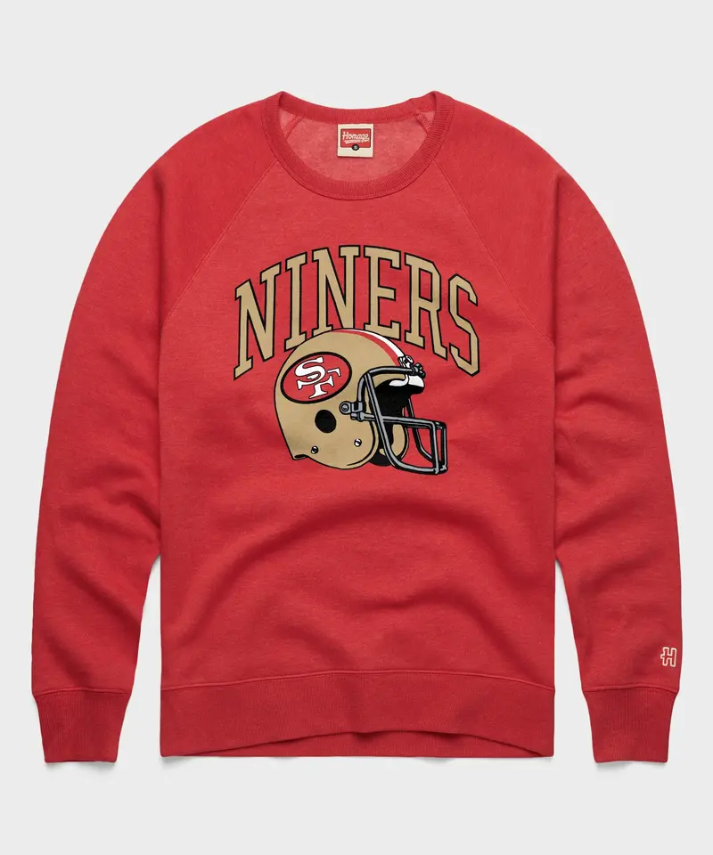 San Francisco 49Ers Helmet Retro Crewneck 1