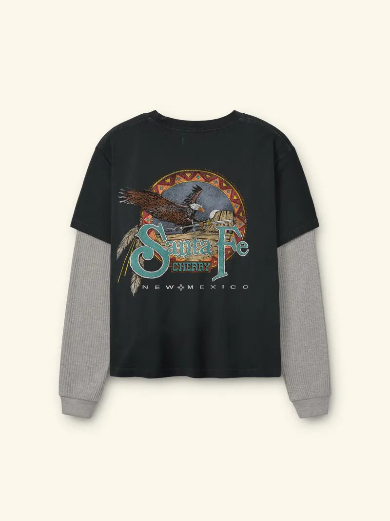 Santa Fe Layered Thermal T-Shirt (Vintage Black) 1