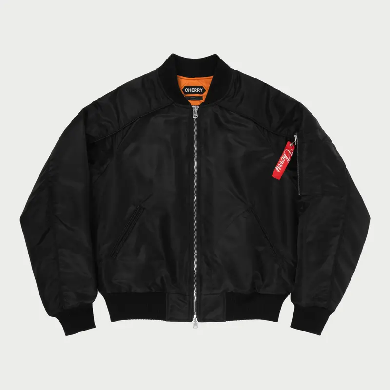 Satin Bomber Jacket (Black) 1
