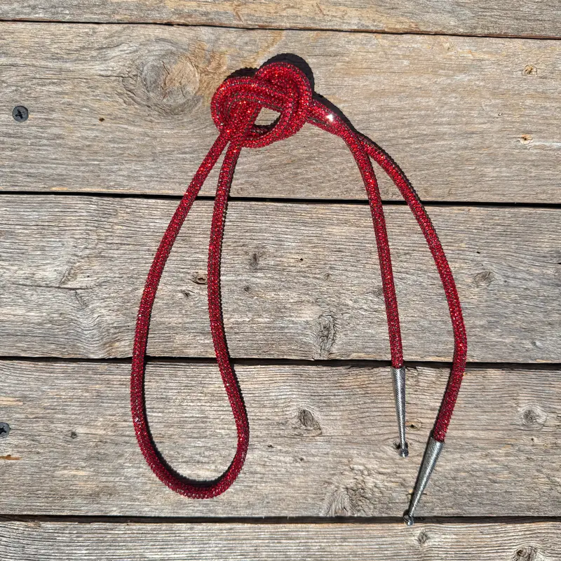Scarlet Rhinestone Western Bolo Tie #Bt108 1