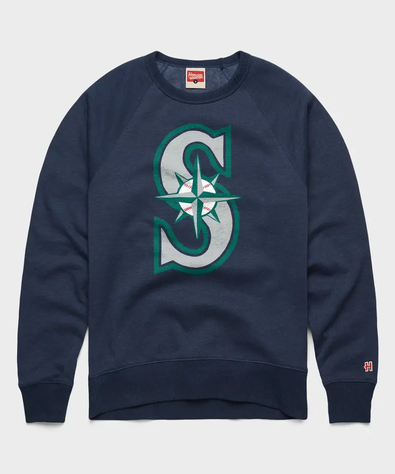 Seattle Mariners Cap Logo '93 Crewneck 1