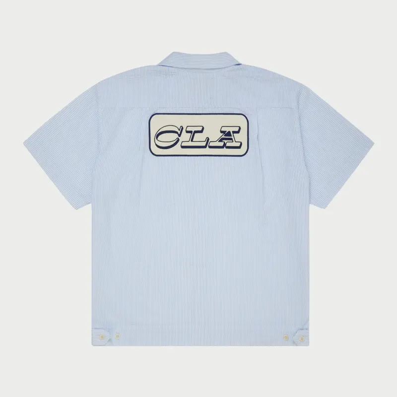 Seersucker Mechanic Shirt (Blue) 2