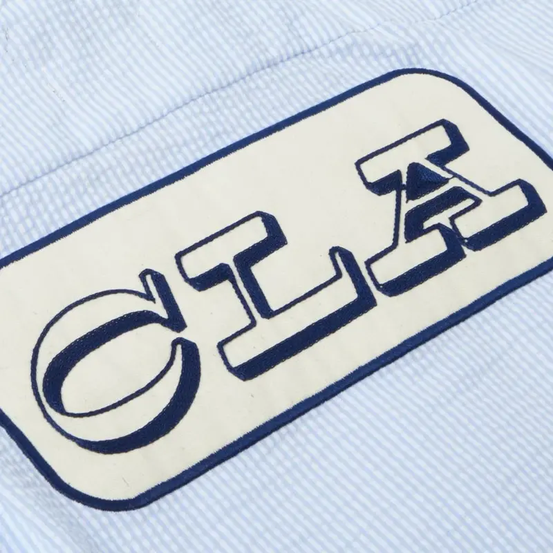 Seersucker Mechanic Shirt (Blue) 5