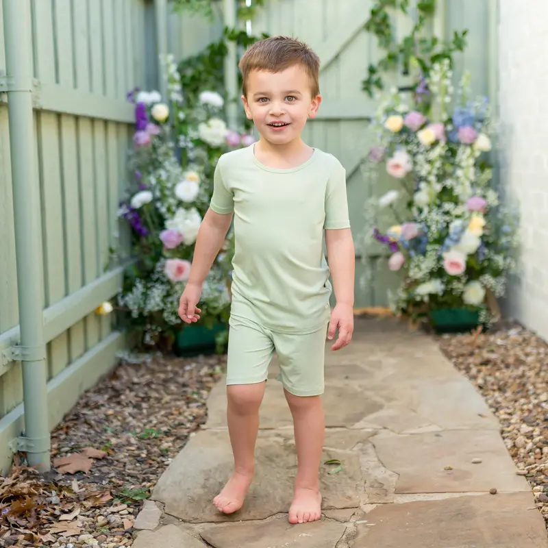 Short Sleeve Pajamas In Basil 1