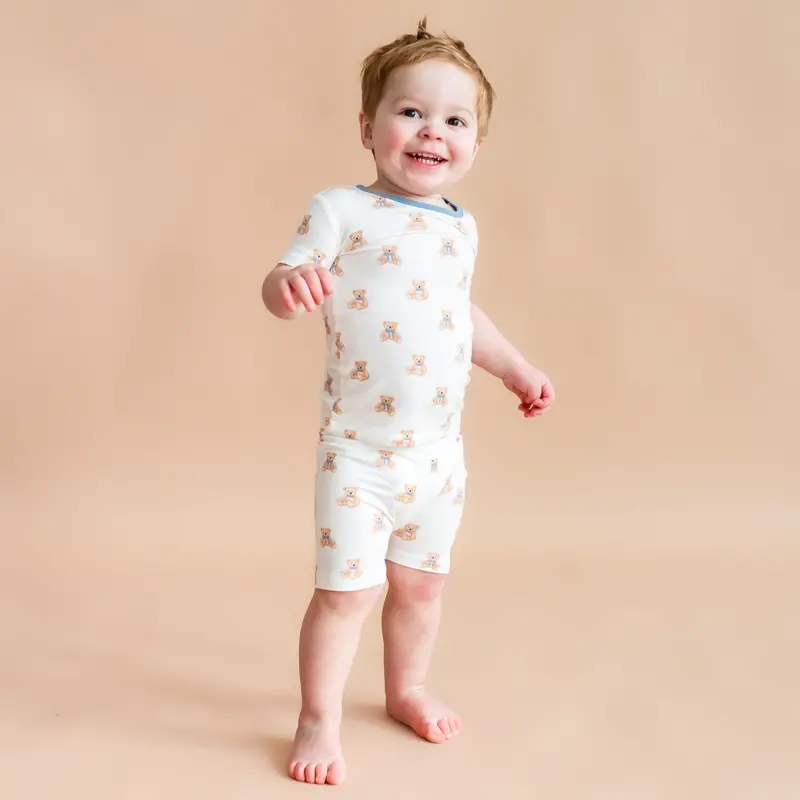 Short Sleeve Pajamas In Teddy Bear 1
