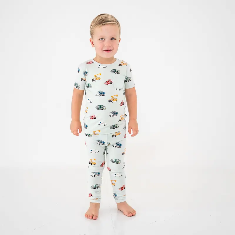Short Sleeve With Pants Pajamas In City Vehicles 1