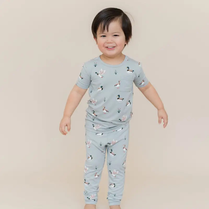 Short Sleeve With Pants Pajamas In Mallard Duck 1