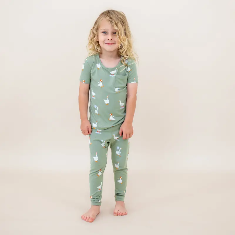 Short Sleeve With Pants Pajamas In Silly Goose 1