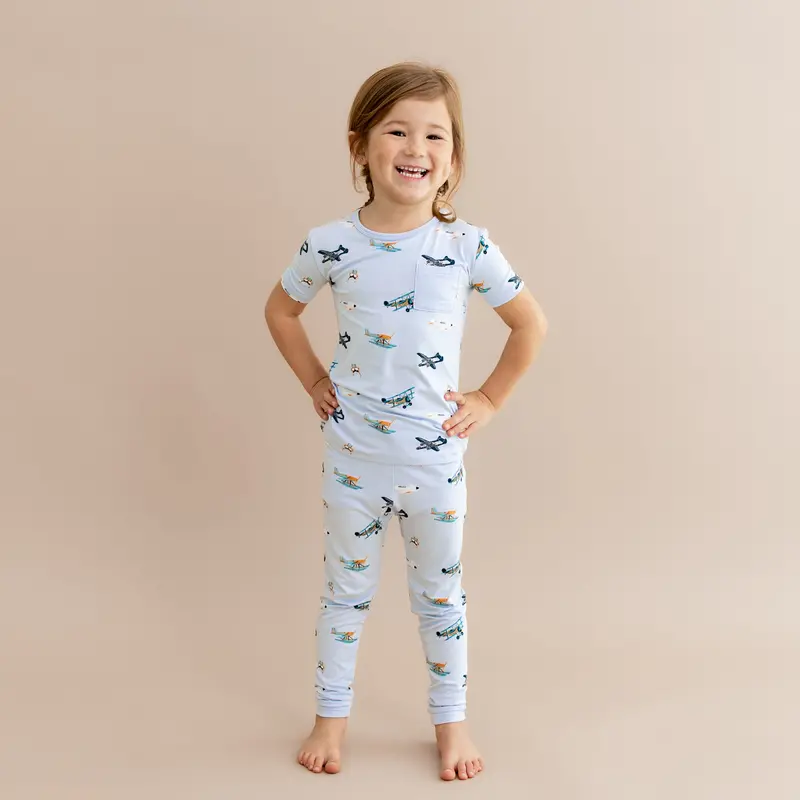 Short Sleeve With Pants Pajamas In Take Off 1