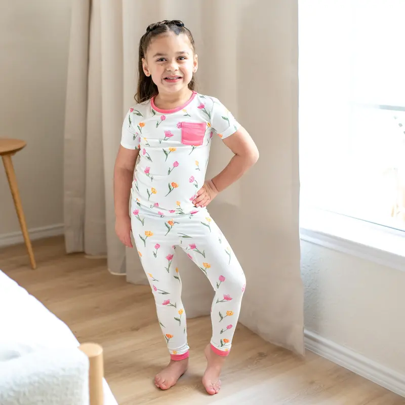 Short Sleeve With Pants Pajamas In Tulip 1