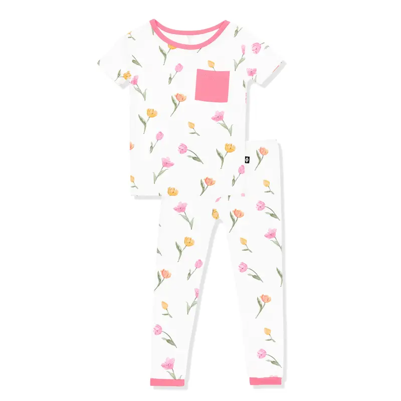 Short Sleeve With Pants Pajamas In Tulip 2
