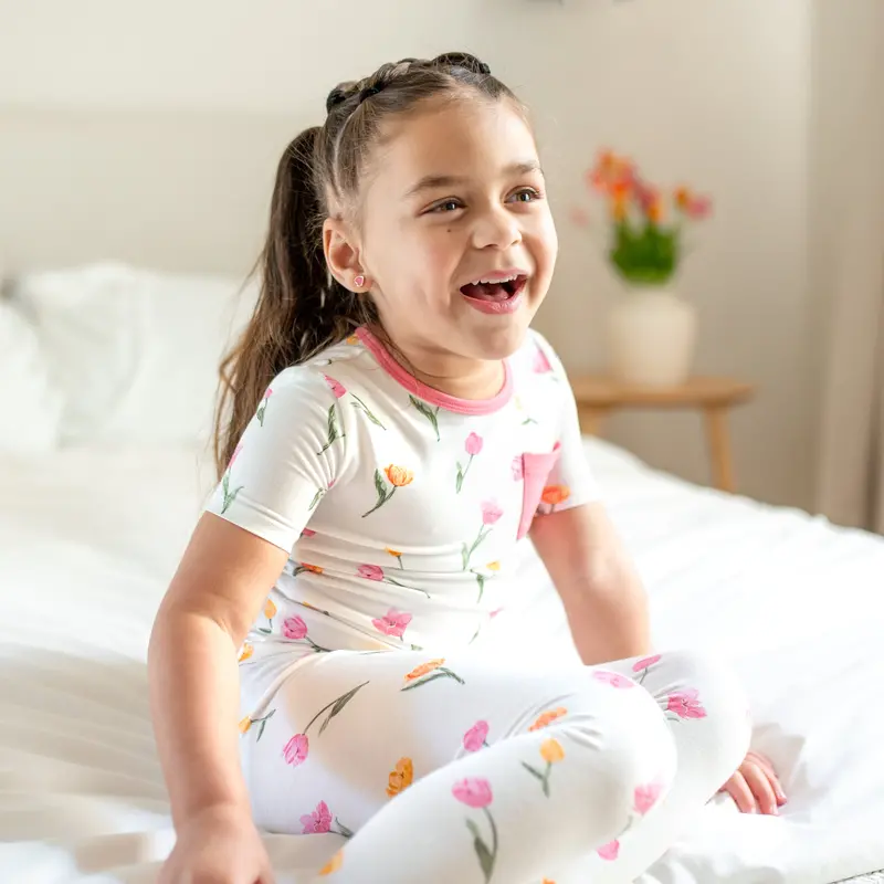 Short Sleeve With Pants Pajamas In Tulip 3