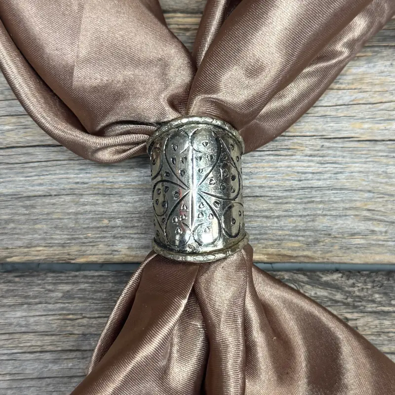Silver Engraved Floral Wild Rag Slide #Ps102 1