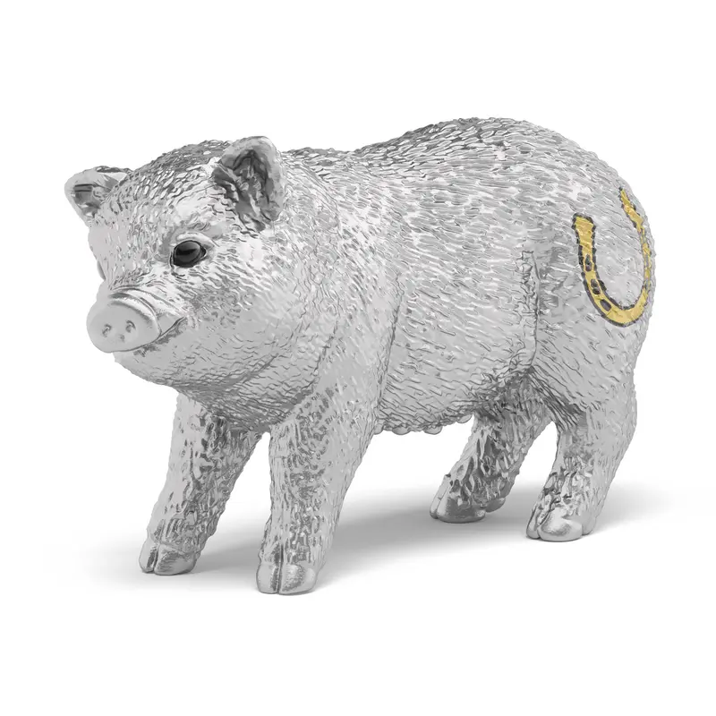 Silver Good-Luck Pig 1