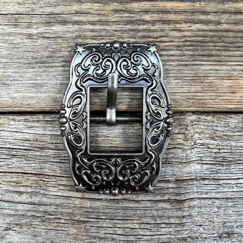 Small Star Antique Silver Cart Buckle W177b 1