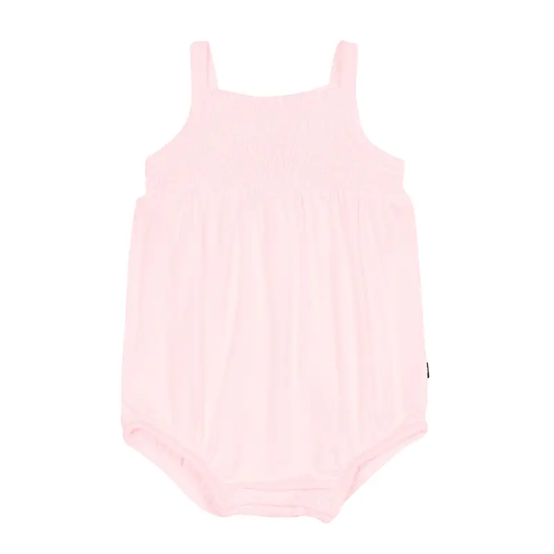 Smocked Bubble Romper In Sakura 1