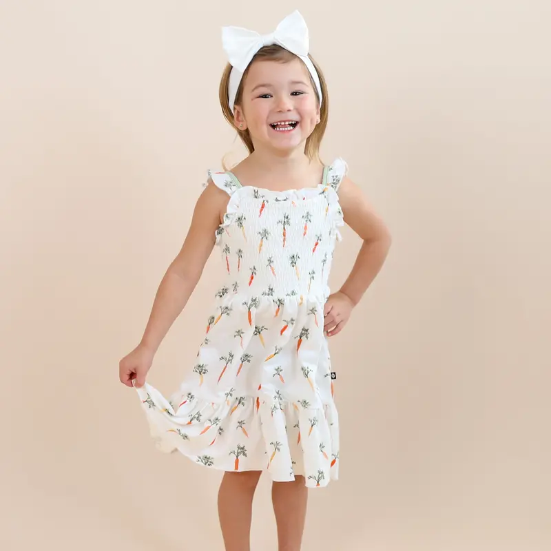 Smocked Dress In Carrot 1