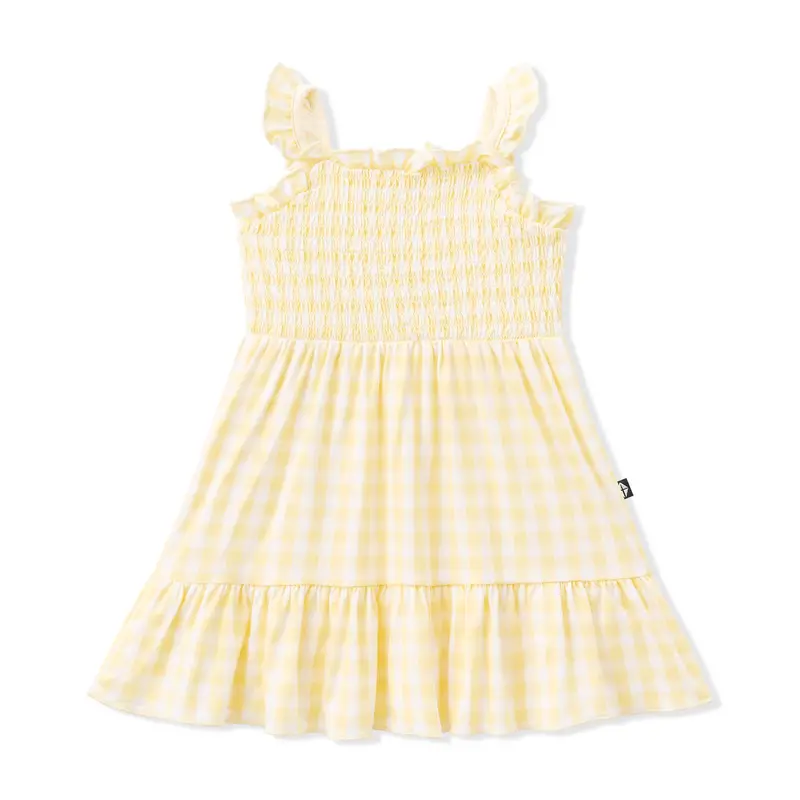 Smocked Dress In Gingham Chamomile 1