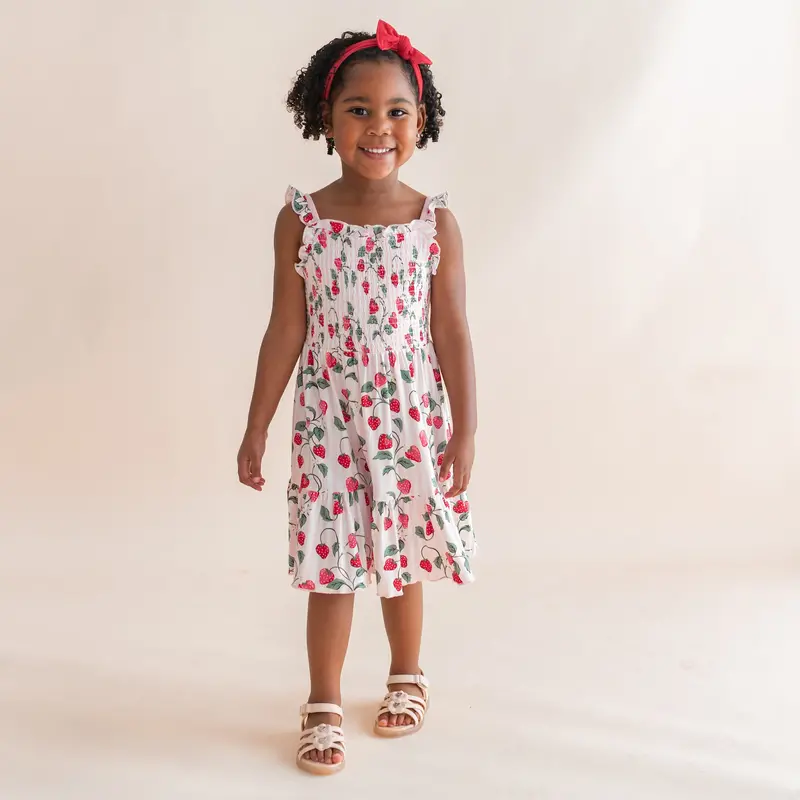 Smocked Dress In Strawberry Fields 1
