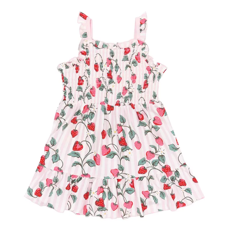 Smocked Dress In Strawberry Fields 2