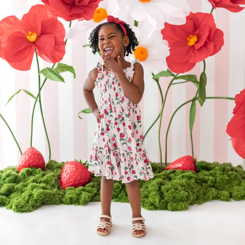 Smocked Dress In Strawberry Fields 3