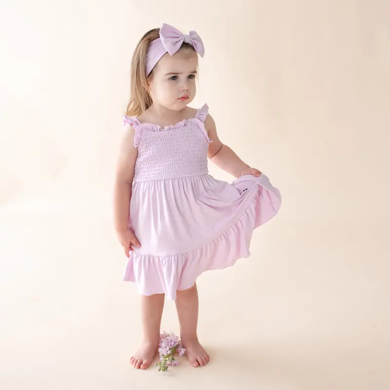 Smocked Dress In Thistle 1