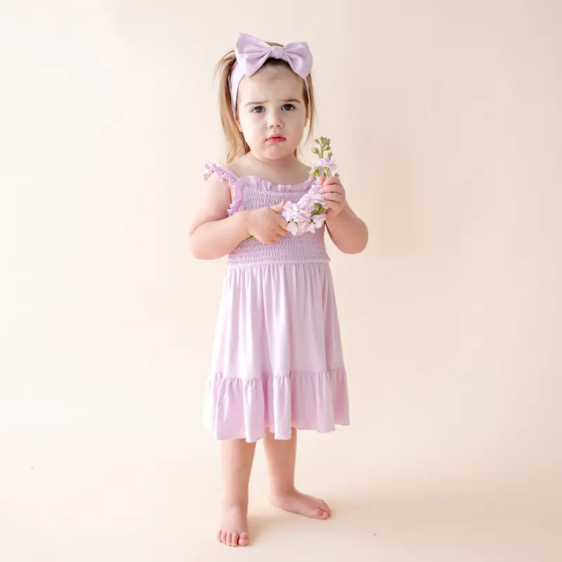 Smocked Dress In Thistle 3