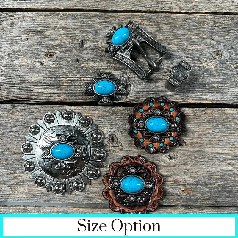South West Turquoise Western Concho W204 1