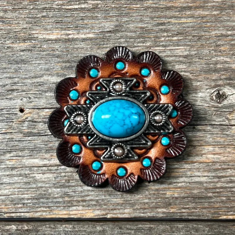 South West Turquoise Western Concho W204 5