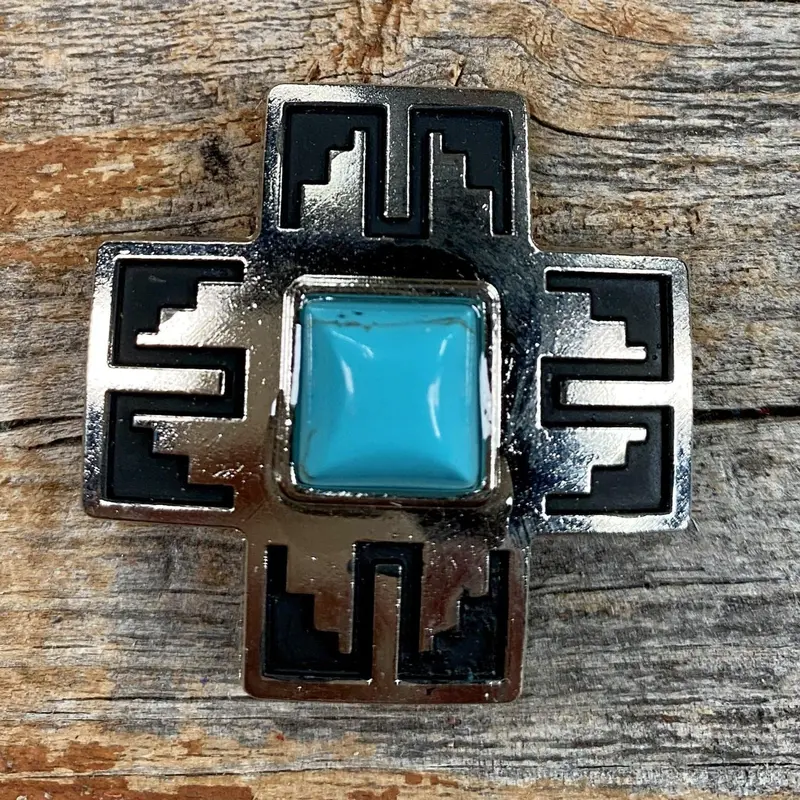 Southwest Antique Silver Turquoise 1.5" Concho W201l 1