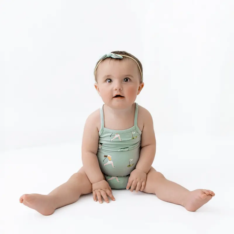 Spaghetti Strap Leotard In Golf 1