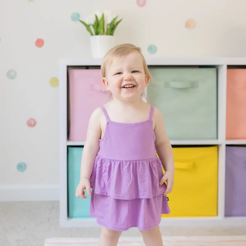 Spaghetti Strap Ruffle Romper In Poi 1