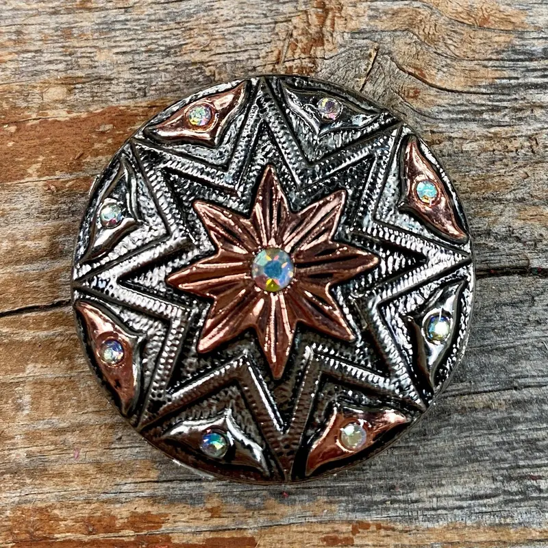 Starburst Antique Silver 1.5" Concho W185l 1