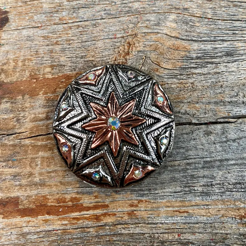Starburst Antique Silver 1" Concho W185s 1