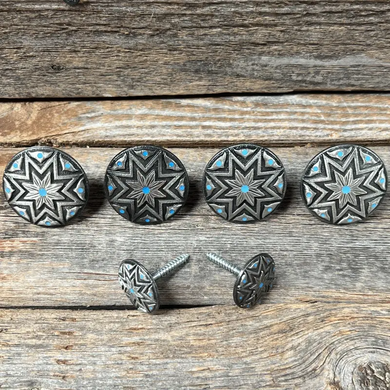 Starburst Antique Silver Turquoise Saddle Set Ssw214 1