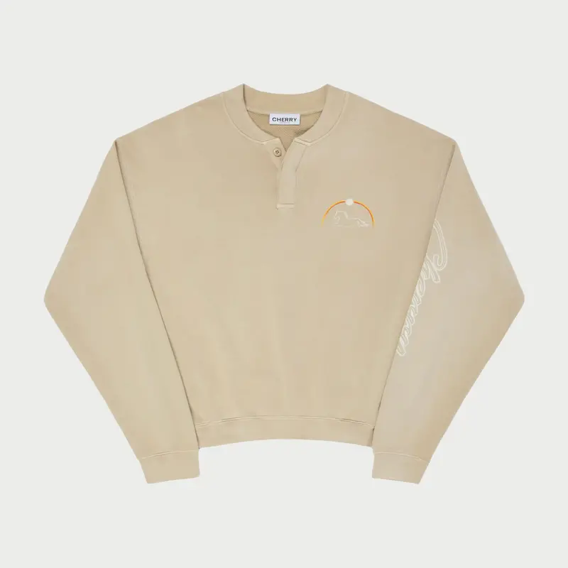 Stardust Henley Crewneck (Beige) 1