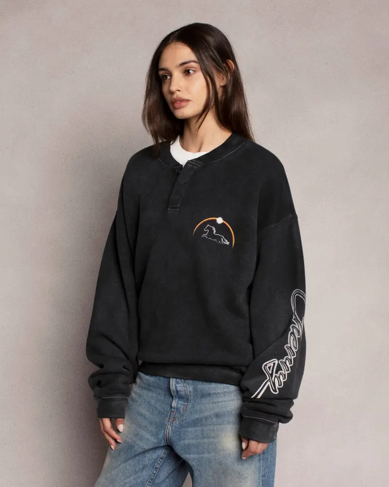 Stardust Henley Crewneck (Vintage Black) 3