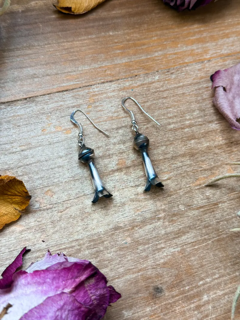Sterling Silver Medium Blossom Dangle Earrings 1