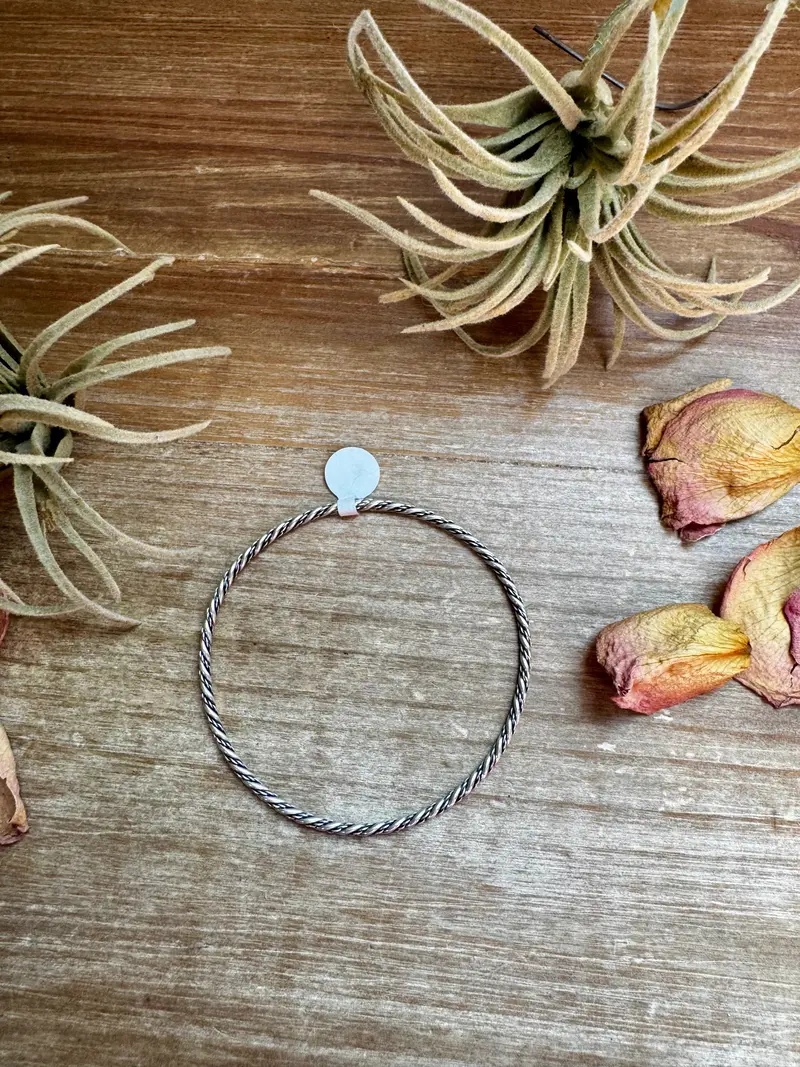 Sterling Silver Rope Bangle Bracelet 1