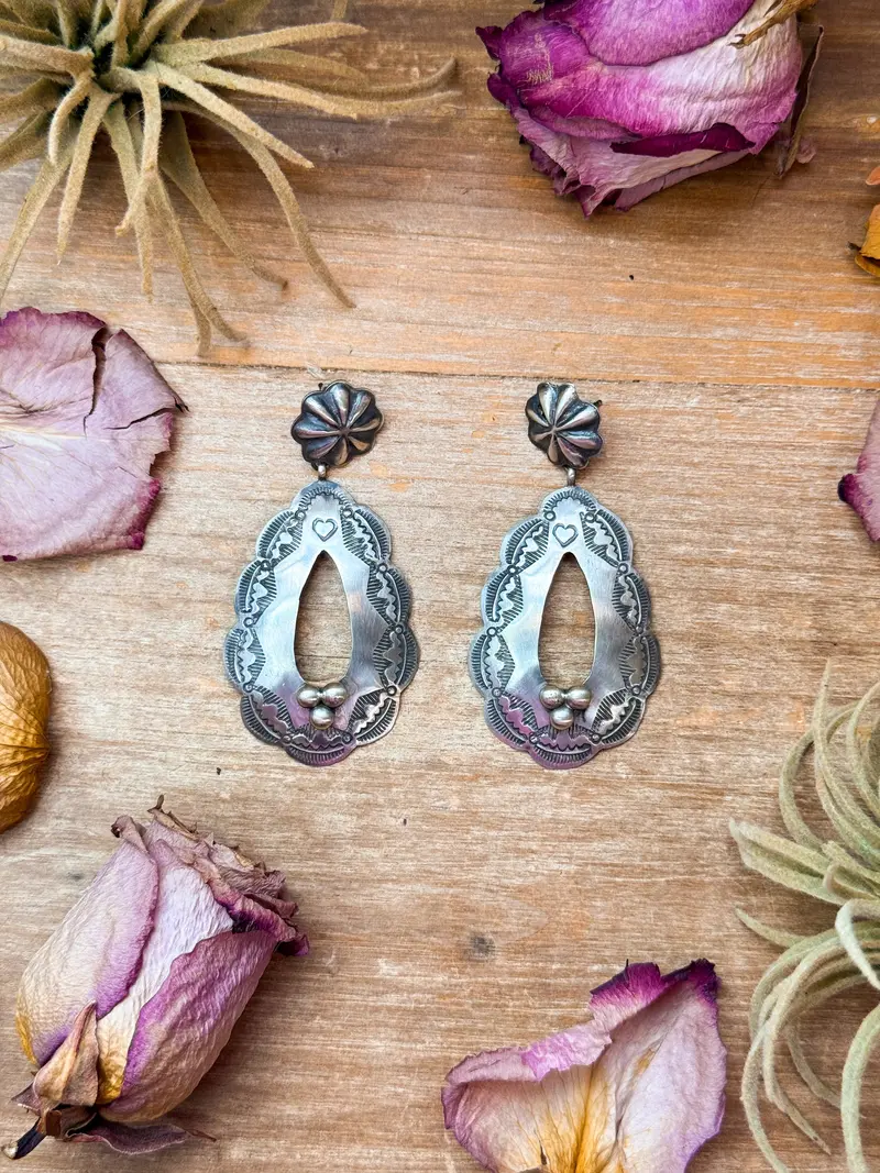 Sterling Silver Teardrop Earrings – Native Made By Rita Lee 1