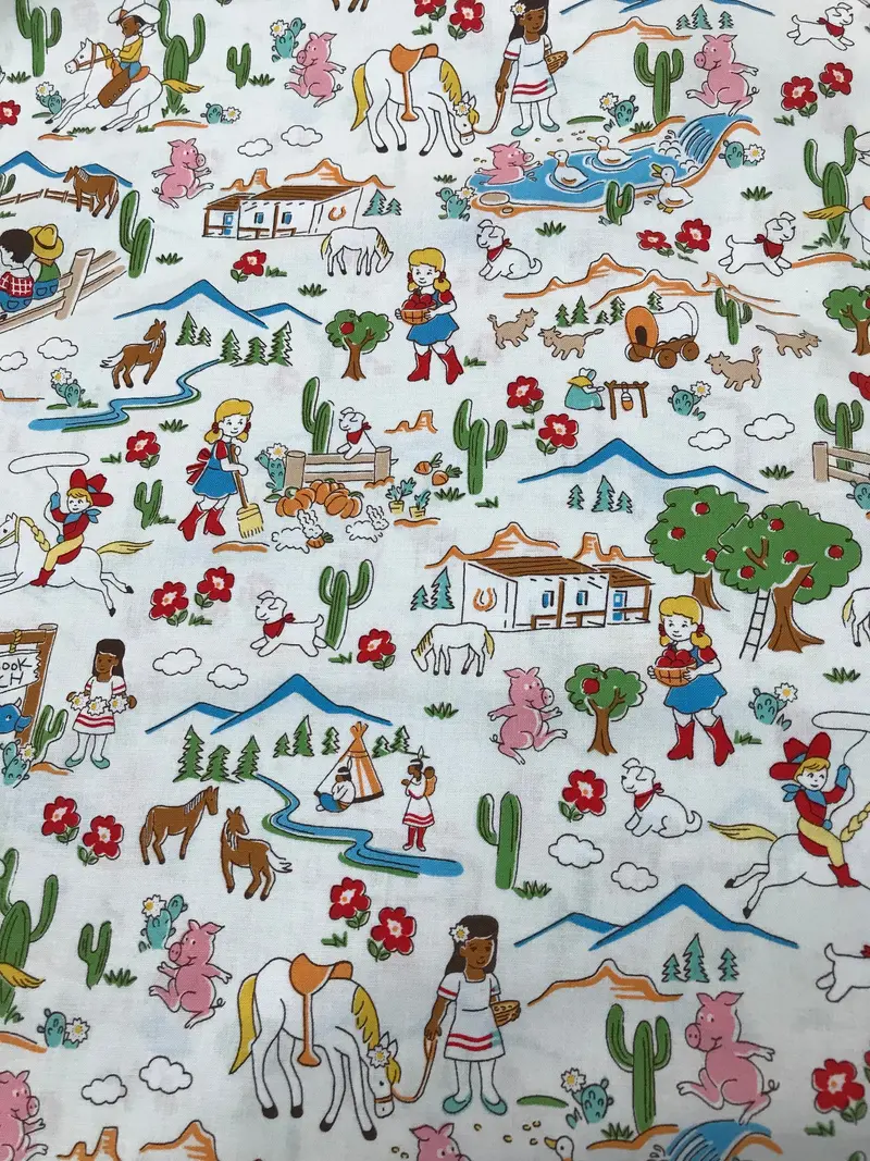 Storybook Ranch By Windham Fabric 50696-X White Multi Print 1